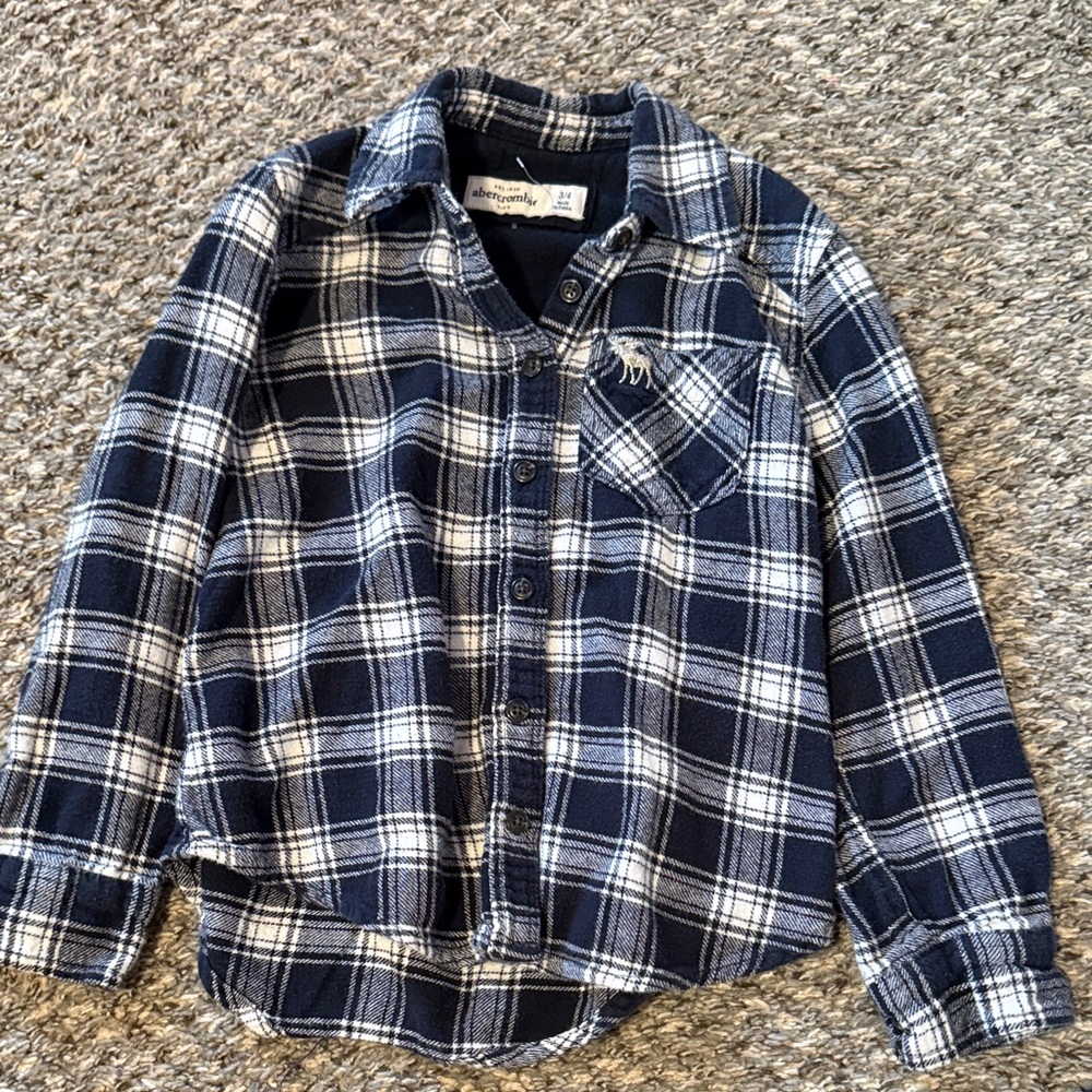 Abercrombie & Fitch Blue and White Checkered Shirt